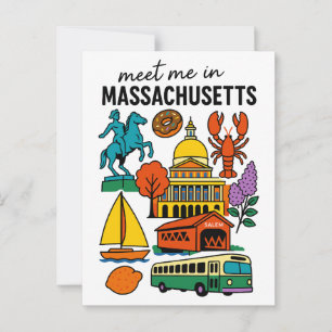 Möt mig i Massachusetts Boston Hummer Tranbär Vykort