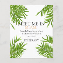 Möt mig i Miami Bachelorette Party Semester Itiner