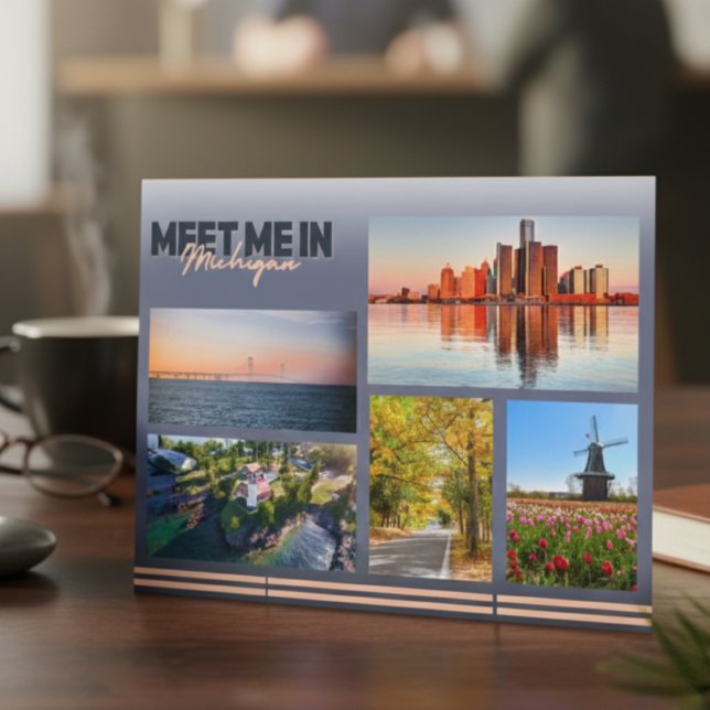 Möt mig i Michigan Vykort (Every Michigan icon in one place.)