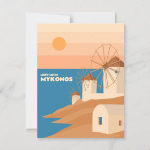 Möt mig i Mykonos: Minimalistiska grekiska vindkra Vykort
