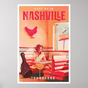 Möt mig i Nashville Vintage resor Poster