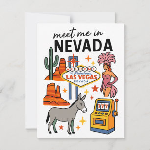 Möt mig i Nevada Las Vegas Showgirl Åsna Vykort