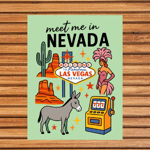 Möt mig i Nevada Las Vegas Showgirl Retro Vykort
