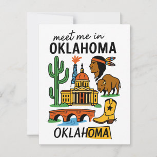 Möt mig i Oklahoma Native American Cowboy Oil Vykort