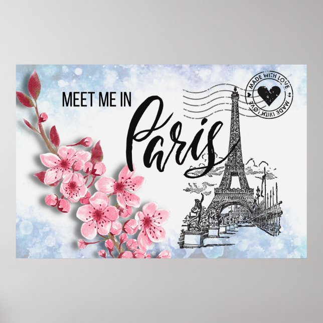 Möt mig i Paris 36" x 24" Poster (Framsidan)