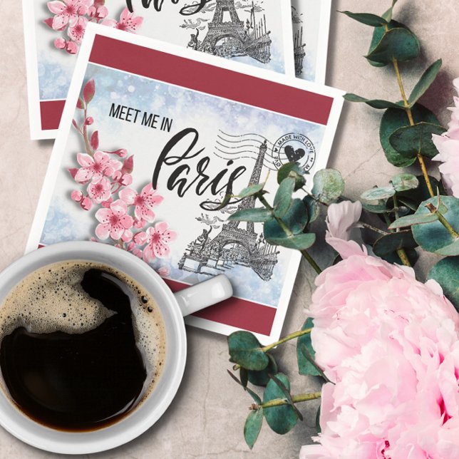 Möt mig i Paris Cocktail Napkin Pappersservett (Skapare uppladdad)