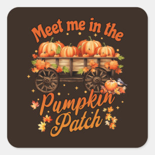 Möt mig i Pumpkin Patch Fyrkantigt Klistermärke