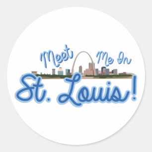 Möt mig i St Louis! Runt Klistermärke