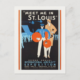 Möt mig i St. Louis Vintage affisch 1930 Vykort