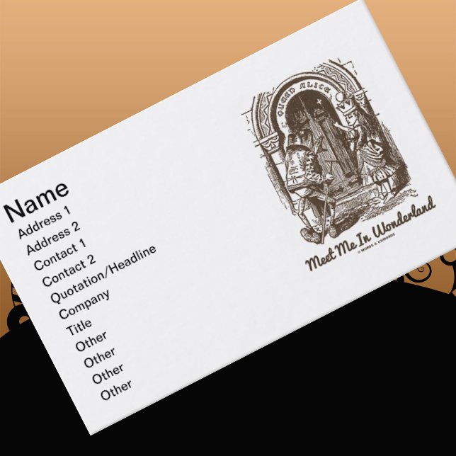 Möt mig i Wonderland Queen Alice Frog Doorway Visitkort (Introduce yourself with Wonderland attitude with this "Meet Me In Wonderland" business card )