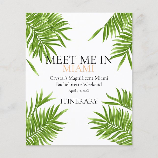 Möt mig Miami Bachelorette Party Vacay Itinerary (Framsida)