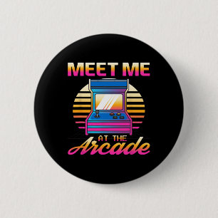 Möt mig på Arcade Gamer Vaporwave Retro Video Knapp