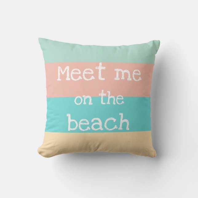 Möt mig på Beach Retro Stripe Dekorativ kudde (Framsida)