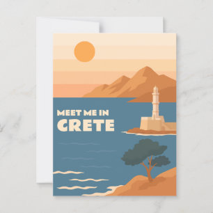 Möt mig på Kreta: minimalistisk Chania fyr Vykort