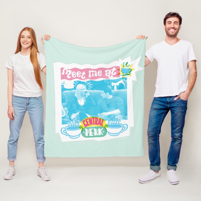 Möt mig på Neon-grafik med central profil Fleecefilt (På plats)