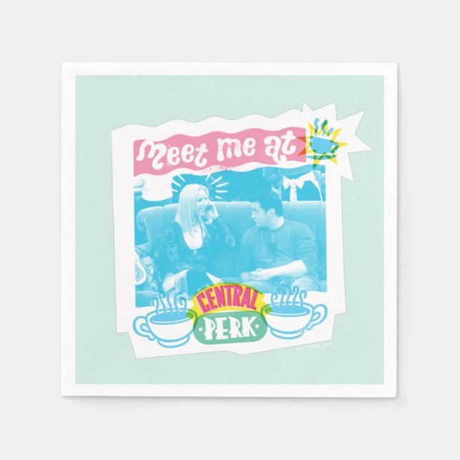 Möt mig på Neon-grafik med central profil Pappersservett (Framsidan)