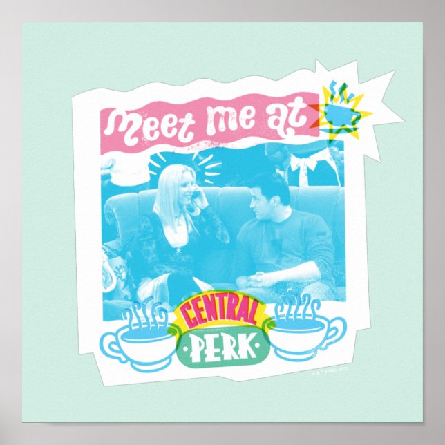 Möt mig på Neon-grafik med central profil Poster (Framsidan)