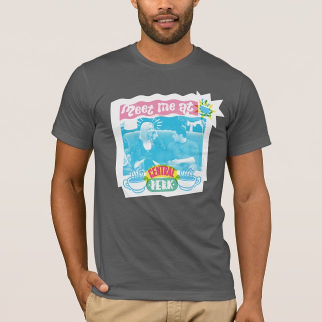 Möt mig på Neon-grafik med central profil T Shirt (Framsida)