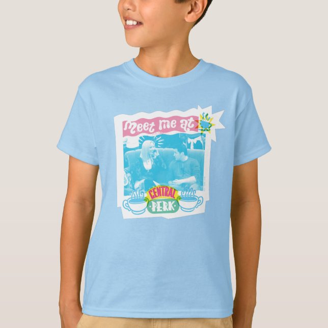 Möt mig på Neon-grafik med central profil T Shirt (Framsida)