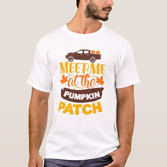 Möt mig på Pumpkin Patch-gården - höstslossan T Shirt (Framsida)
