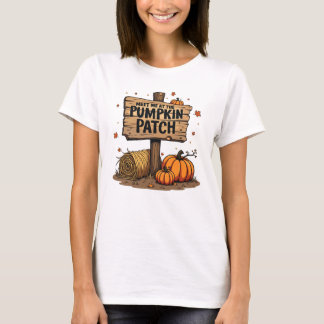 Möt mig på Pumpkin Patch - Rustic Fall Sign T Shirt