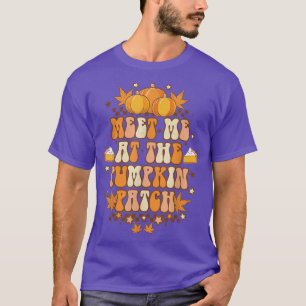Möt mig på Pumpkin Patch Vintage Retro Groovy T Shirt