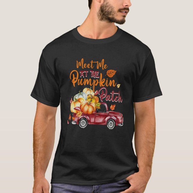 Möt mig på Pumpkin Patch Women Girl Fall Hallo T Shirt (Framsida)