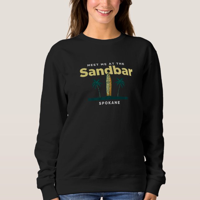 Möt mig på Sandbar Spokane Beach Washington Oc T Shirt (Framsida)