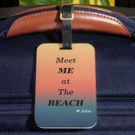 Möt mig på stranden sommar strand soluppgång färg bagagebricka