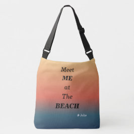 Möt mig på stranden Sommarstrand soluppgångsfärg Axelväska