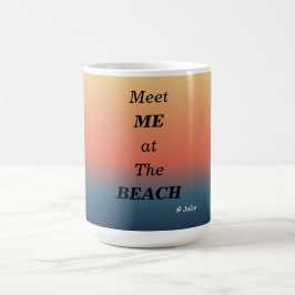 Möt mig på stranden Sommarstrand soluppgångsfärg Kaffemugg