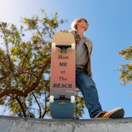 Möt mig på stranden Sommarstrand soluppgångsfärg Mini Skateboard Bräda 18,5 Cm