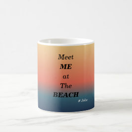 Möt mig på stranden Sommarstrand soluppgångsmugg Kaffemugg