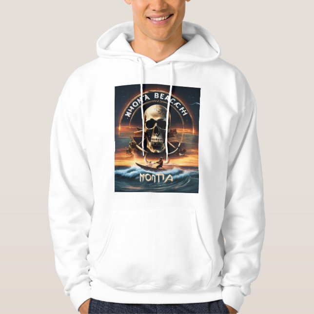 "Möt mig på stranden" T-Shirt Hoodie (Framsida)