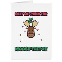 Möt mig under Älg-telgen Julkort med pun