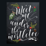 Möt mig under Mistletoe helgdag julafton-utskrifte Poster<br><div class="desc">En underbar,  viskös/vismisk jul poster,  ramar den och häng den nära din sprit av mistletoe :) Även tillgänglig som märkre och hälsningskort.</div>