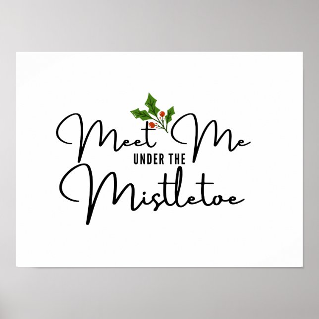 Möt mig under Mistletoe Helgdag Wall Art Post Poster (Framsidan)