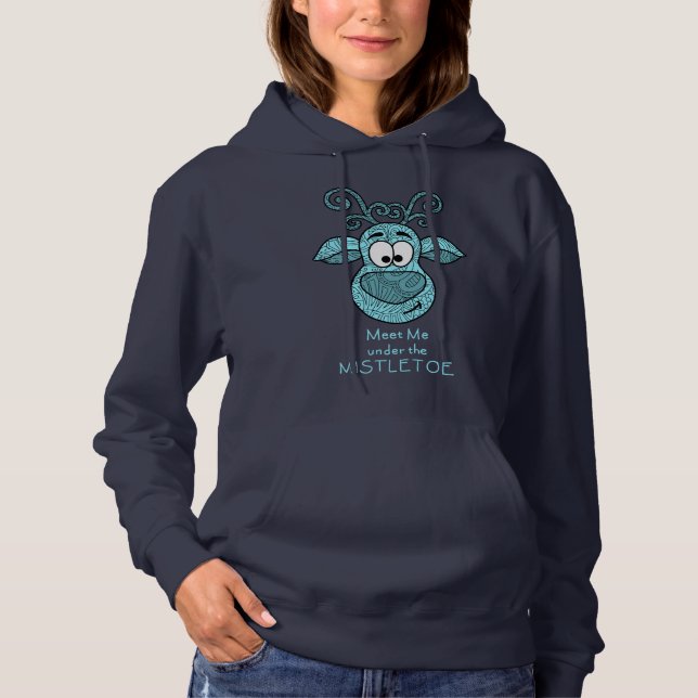 Möt mig under mistletoe hoodie t shirt (Framsida)