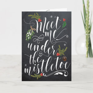 Möt mig under Mistletoe-julkortet Helgkort