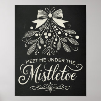 Möt mig under Mistletoe Julschalkboard Poster