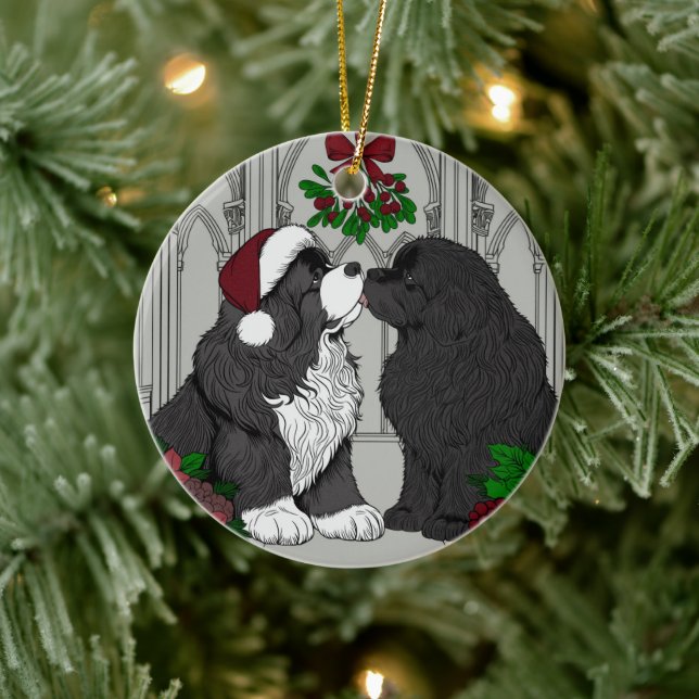 Möt mig under mistletoe Newfoundland Julgransprydnad Keramik (Träd)
