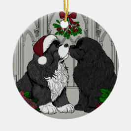 Möt mig under mistletoe Newfoundland Julgransprydnad Keramik