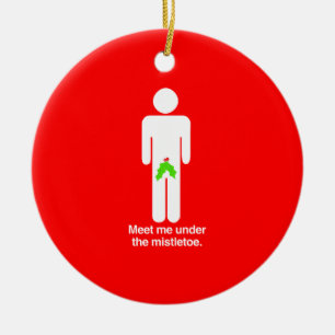 MÖT MIG UNDER MISTLETOEGRABBEN - .PNG JULGRANSPRYDNAD KERAMIK