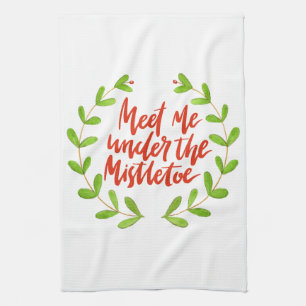 Möt mig under mistletoen - julkran kökshandduk
