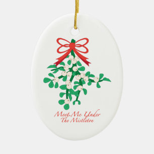 Möt mig under Mistletoeprydnaden Julgransprydnad Keramik