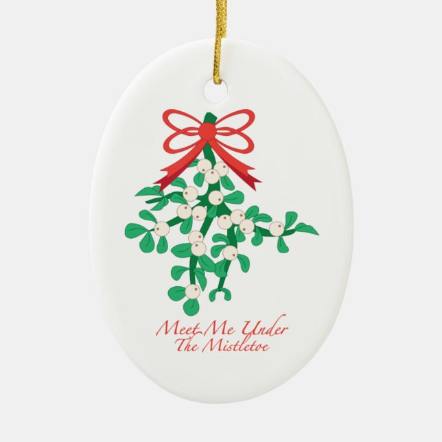 Möt mig under Mistletoeprydnaden Julgransprydnad Keramik (Framsidan)