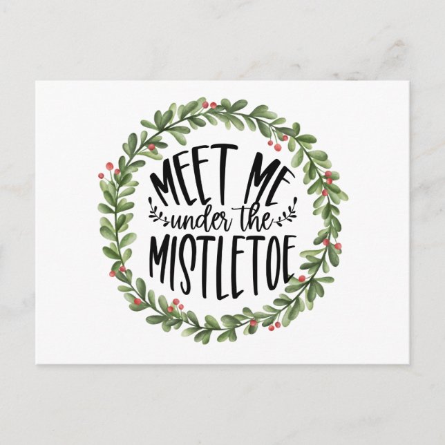 Möt mig under vattenutandningen Mistletoe Helg Vykort (Framsida)