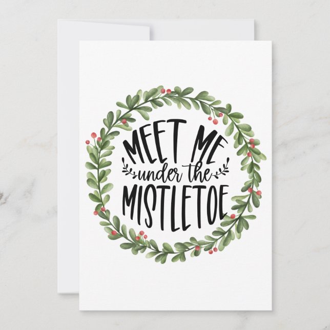 Möt mig under vattenutandningen Mistletoe Julkort (Framsida)