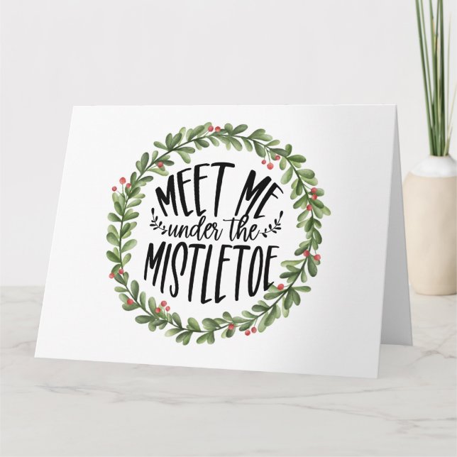 Möt mig under vattenutandningen Mistletoe Kort (Framsida)