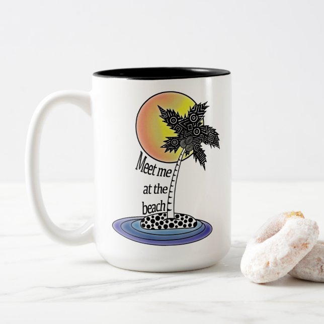 Möt mig vid Beach-kaffet Mugg (Med munk)